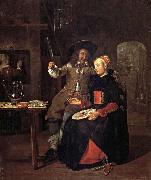 Gabriel Metsu Self-Portrait with his Wife Isabella de Wolff in an Inn Spain oil painting artist